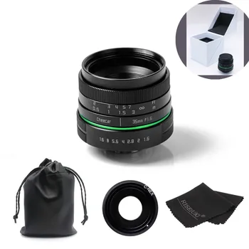 

New green circle 35mm APS-C CCTV camera lens For Sony NEX Camera NEX-6,NEX-5R,NEX-F3,with C-NEX adapter ring +bag +gift +big box