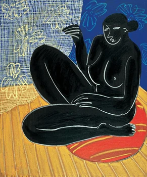 Modern handmade painting black woman sitting on the bed on oil canvas for living room decor and wallpaper
Modern handmade painting black woman sitting on the bed on oil canvas for living room decor and wallpaper