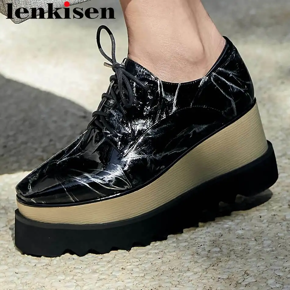 Lenkisen handmade punk style high quality wedges high heels retro square toe lace up natural leather waterproof party shoes L18
Lenkisen handmade punk style high quality wedges high heels retro square toe lace up natural leather waterproof party shoes L18