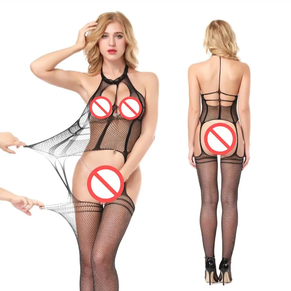 Open Crotch Bodysuit Halter Fishnet Bodystockings Free Size Black Crotchless Jumpsuit Sexy Underwear Net Bodysocks Nightie
Open Crotch Bodysuit Halter Fishnet Bodystockings Free Size Black Crotchless Jumpsuit Sexy Underwear Net Bodysocks Nightie
