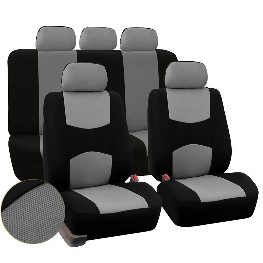 5-Seats Car Seat Covers Mesh Polyester Front+Rear Cover Gray Color Fit for Sedan SUV Breathable Easy to Clean Dirt-proof
5-Seats Car Seat Covers Mesh Polyester Front+Rear Cover Gray Color Fit for Sedan SUV Breathable Easy to Clean Dirt-proof