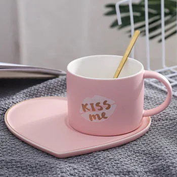 Korean Matte Heart Ceramic Cup and Saucer Set Love Tray Couple Coffee Cup With Spoon Creative Mugs
Korean Matte Heart Ceramic Cup and Saucer Set Love Tray Couple Coffee Cup With Spoon Creative Mugs