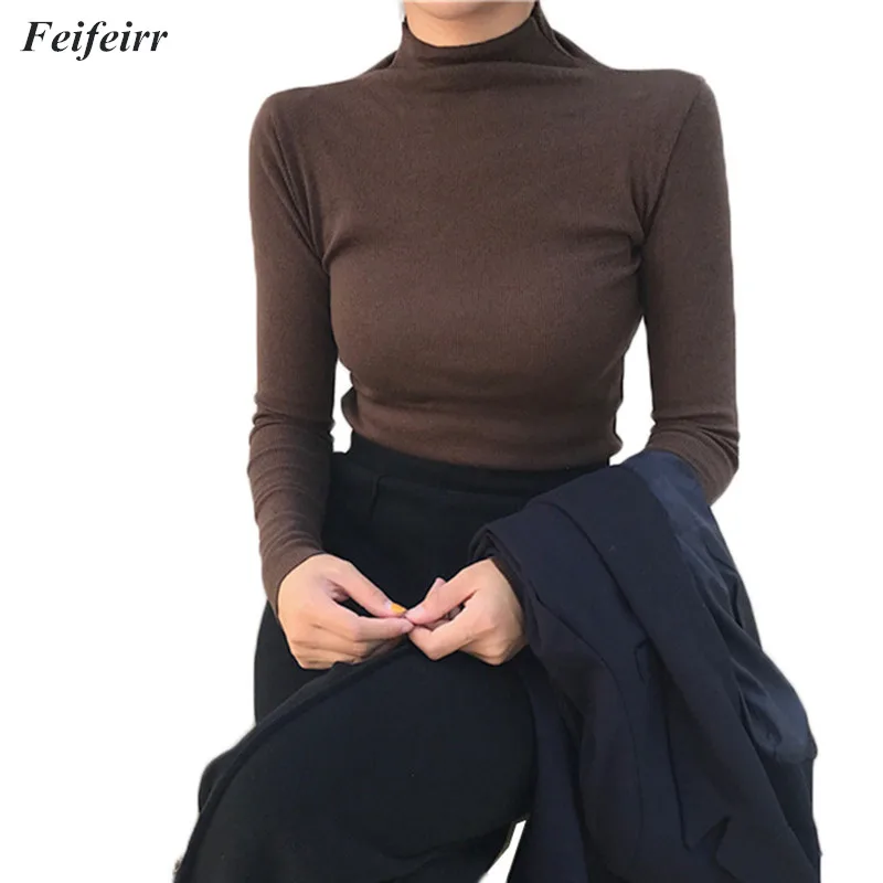 Spring Autumn solid color half-high collar Slim bottoming Knit sweater Elasticity Leisure long-sleeved T-shirt women's Sweater
Spring Autumn solid color half-high collar Slim bottoming Knit sweater Elasticity Leisure long-sleeved T-shirt women's Sweater