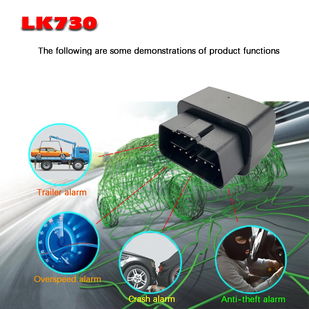 OBD GPS LK730 Tracker OBDII Car GPS Locator OBD2 GPS Tracking Vibration Power Off Alert Lifetime Platform Support App
OBD GPS LK730 Tracker OBDII Car GPS Locator OBD2 GPS Tracking Vibration Power Off Alert Lifetime Platform Support App