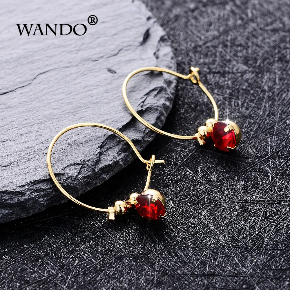 WANDO 2019 Simple Gold Color red zircon for Women Bridal wedding Earrings brincos Oorbellen boucle d'oreill gifts E64
WANDO 2019 Simple Gold Color red zircon for Women Bridal wedding Earrings brincos Oorbellen boucle d'oreill gifts E64