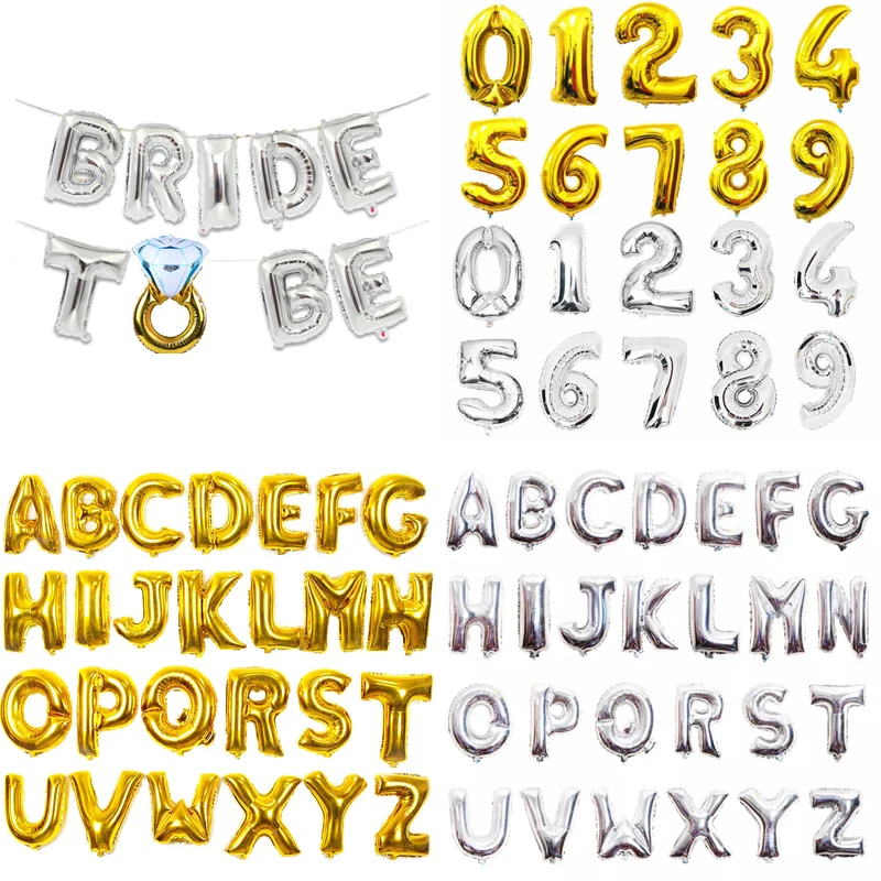 16 32inch Letter Number Balloon Gold Silver Foil Balloon Birthday Party Decoration Christmas New Year Shower Wedding Decorations
16 32inch Letter Number Balloon Gold Silver Foil Balloon Birthday Party Decoration Christmas New Year Shower Wedding Decorations