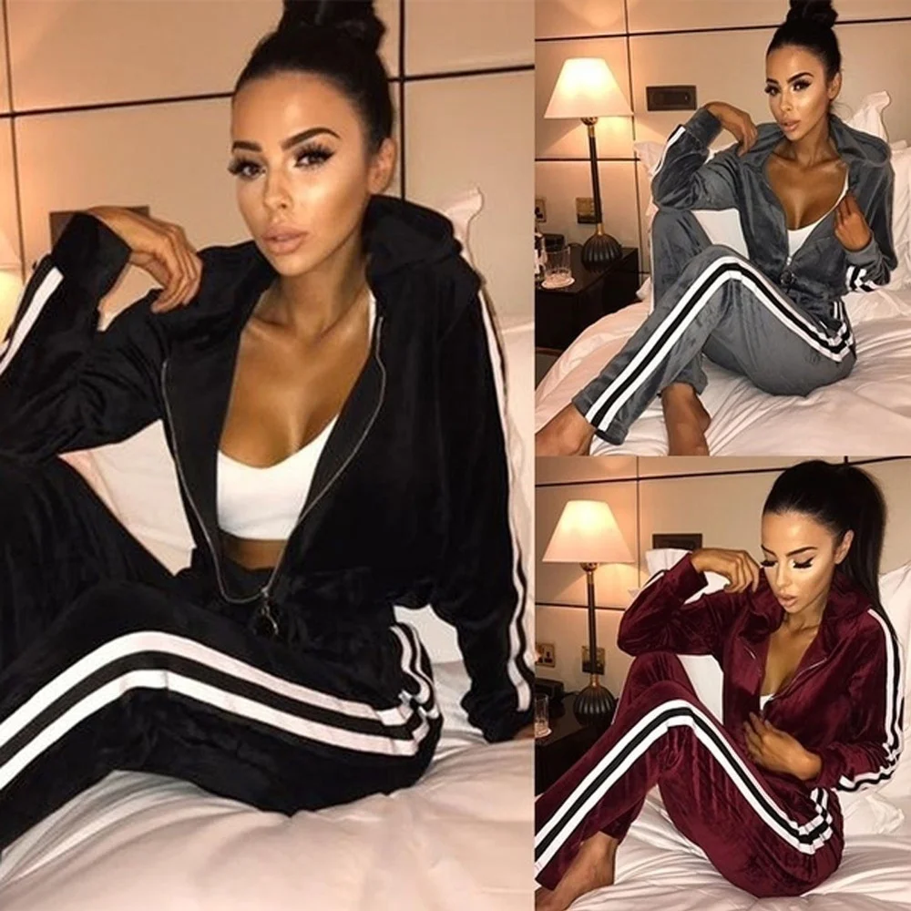 Zogaa Brand Autumn Womens Tracksuit Two Piece Set 2018 Velvet Long Sleeve Zipper Hooded Tops with Pants Set Sweat Suit Women
Zogaa Brand Autumn Womens Tracksuit Two Piece Set 2018 Velvet Long Sleeve Zipper Hooded Tops with Pants Set Sweat Suit Women
