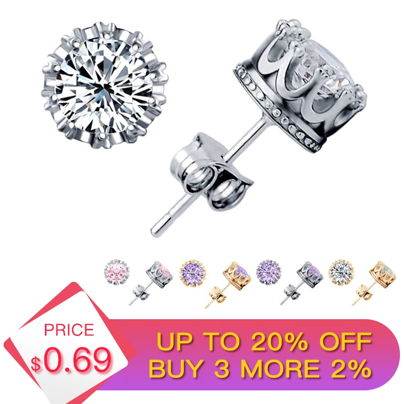 H:HYDE 2019 New Fashion Brand Jewelry Crystal Stud Earrings For Women Girl Tiny Simple Crown Earrings Jewelry brincos pendientes
H:HYDE 2019 New Fashion Brand Jewelry Crystal Stud Earrings For Women Girl Tiny Simple Crown Earrings Jewelry brincos pendientes