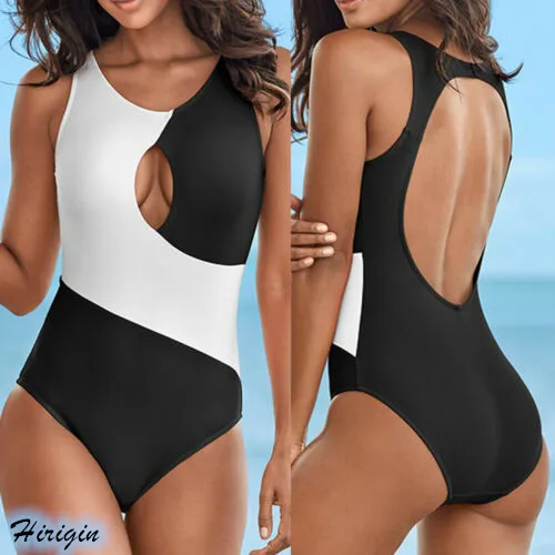 Summer Sexy Black and White Patchwork Swimsuits 2019 New Sexy Women Skinny Sleeveless Hollow Out One-Piece Swimsuit
Summer Sexy Black and White Patchwork Swimsuits 2019 New Sexy Women Skinny Sleeveless Hollow Out One-Piece Swimsuit