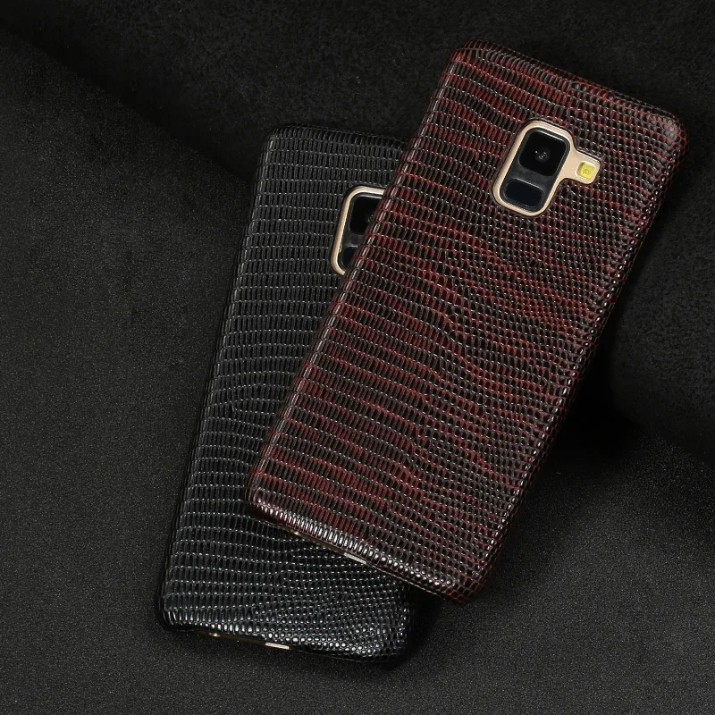 Натуральная кожа чехол для телефона samsung S7 S8 S9 плюс Ящерицы текстура жесткий A5 A7 A8