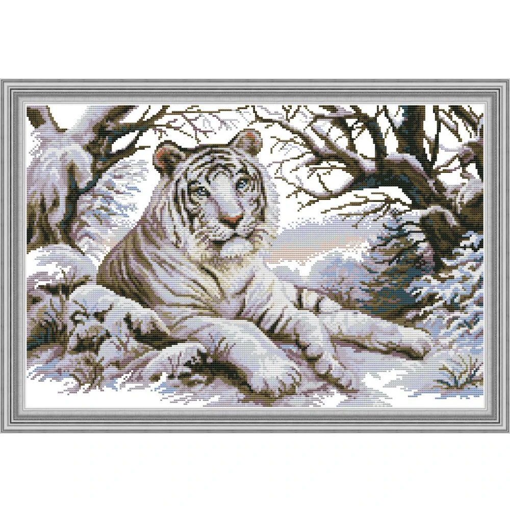 NKF Tiger Animal Cross Stitch Kits 11CT 14CT Chinese Embroidery Needlework Set Pattern for Home Decor | Дом и сад