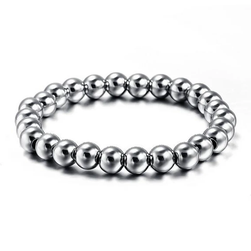 Men Quality Stainless Steel 8mm Beads Bracelet Silver Color Beaded Elastic Bracelet for Men Gift
Men Quality Stainless Steel 8mm Beads Bracelet Silver Color Beaded Elastic Bracelet for Men Gift