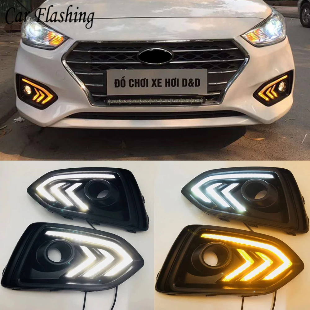1Pair Turn Yellow Signal Relay 12V Car DRL Lamp Waterproof LED Daytime Running Light For Hyundai Solaris Accent 2017 2018 2019
1Pair Turn Yellow Signal Relay 12V Car DRL Lamp Waterproof LED Daytime Running Light For Hyundai Solaris Accent 2017 2018 2019