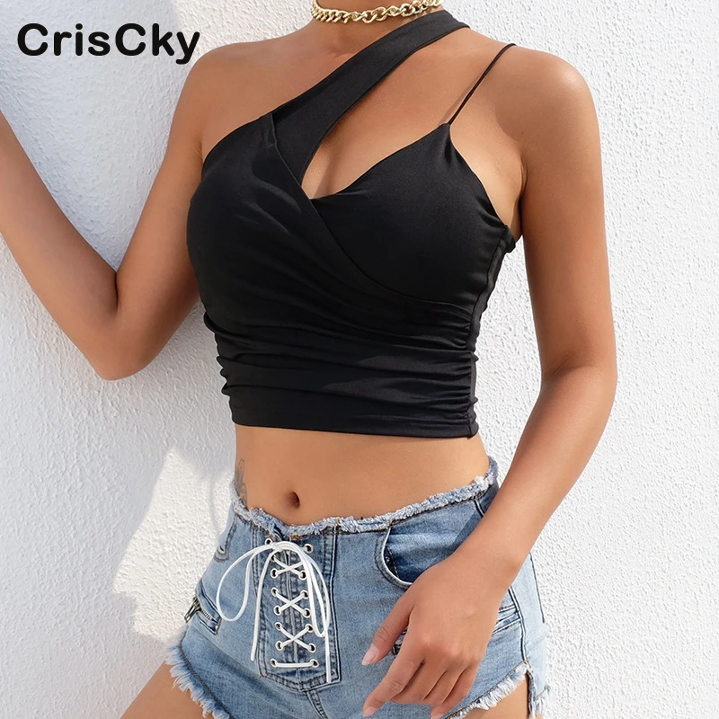 CRISCKY High Quality Summer Womans Tank Top Women Halter Sleeveless Pleated Cotton Black Crop Tops Ladies Sexy Club Short Tops
CRISCKY High Quality Summer Womans Tank Top Women Halter Sleeveless Pleated Cotton Black Crop Tops Ladies Sexy Club Short Tops