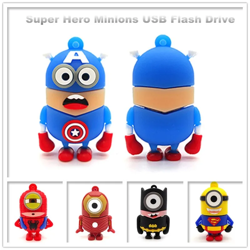 Pen drive cartoon superheros usb flash drive 64GB cute Minions memory stick 32GB 16GB 8GB 4GB superman creative gift pendrive
Pen drive cartoon superheros usb flash drive 64GB cute Minions memory stick 32GB 16GB 8GB 4GB superman creative gift pendrive