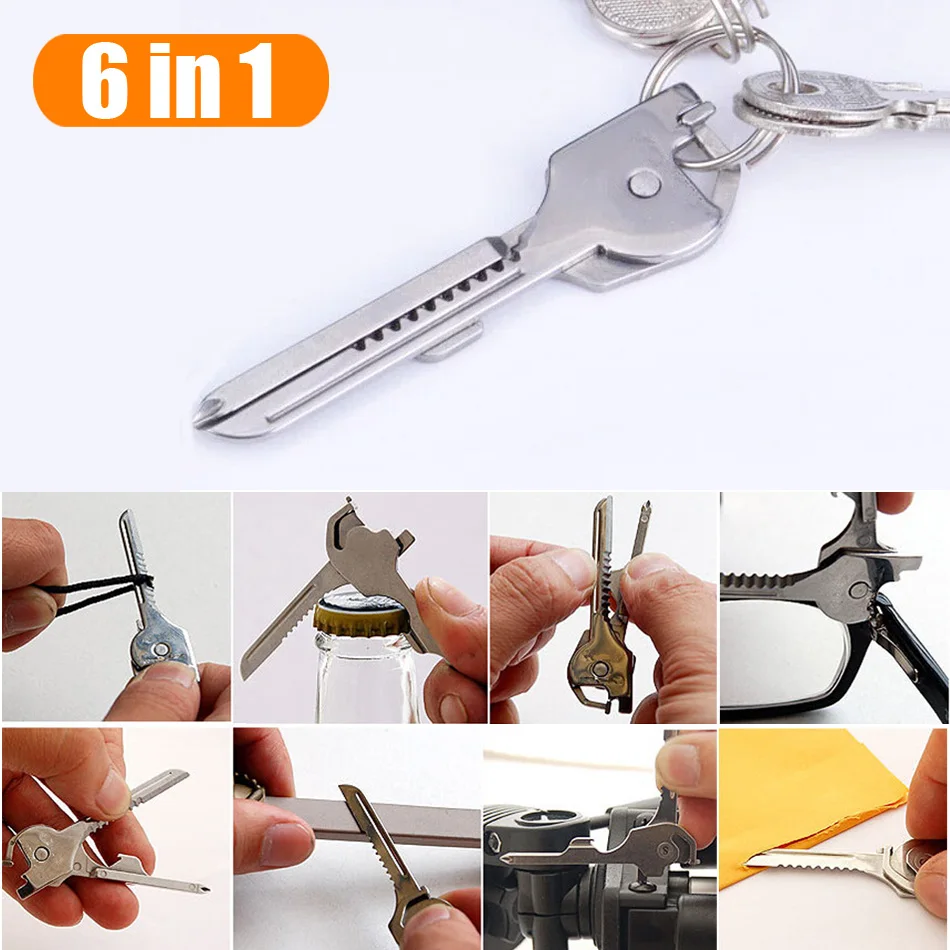 6 in 1 EDC Tool Keychain Outdoor Survival Tools Bushcraft Multitool Camping Equipment Knife Multi Pocket Hiking Accessories
6 in 1 EDC Tool Keychain Outdoor Survival Tools Bushcraft Multitool Camping Equipment Knife Multi Pocket Hiking Accessories