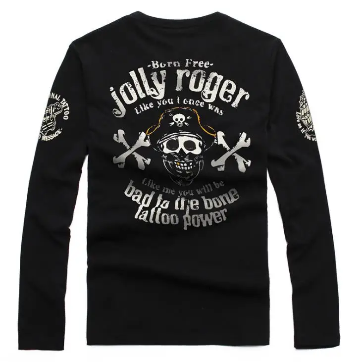 Men's Skull Pirat Print T-Shirts Men Casual Cotton Long Sleeve Ukiyoe Tattoo Art Design Slim Hip Rock Motorcycle Biker T shirt
Men's Skull Pirat Print T-Shirts Men Casual Cotton Long Sleeve Ukiyoe Tattoo Art Design Slim Hip Rock Motorcycle Biker T shirt