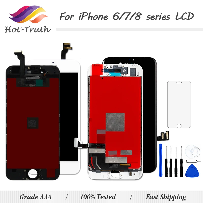 3D сенсорный ЖК дисплей 100% без битых пикселей для iPhone 6 6s 7 8 7Plus с дигитайзером в