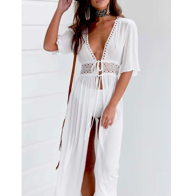 Sexy Ladies Women Solid White Bikini Cover up Long Kaftan Dress Summer Boho Maxi Dress Swimwear Beachwear Bathing Suit Swimsuit
Sexy Ladies Women Solid White Bikini Cover up Long Kaftan Dress Summer Boho Maxi Dress Swimwear Beachwear Bathing Suit Swimsuit