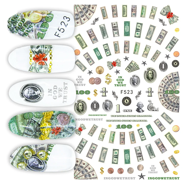 1pcs Nail Art Sticker Nail Tips Decal Back Glue Adhesive Sticker Manicure Sticker Tips Money Dollar Rich Millionaire
1pcs Nail Art Sticker Nail Tips Decal Back Glue Adhesive Sticker Manicure Sticker Tips Money Dollar Rich Millionaire