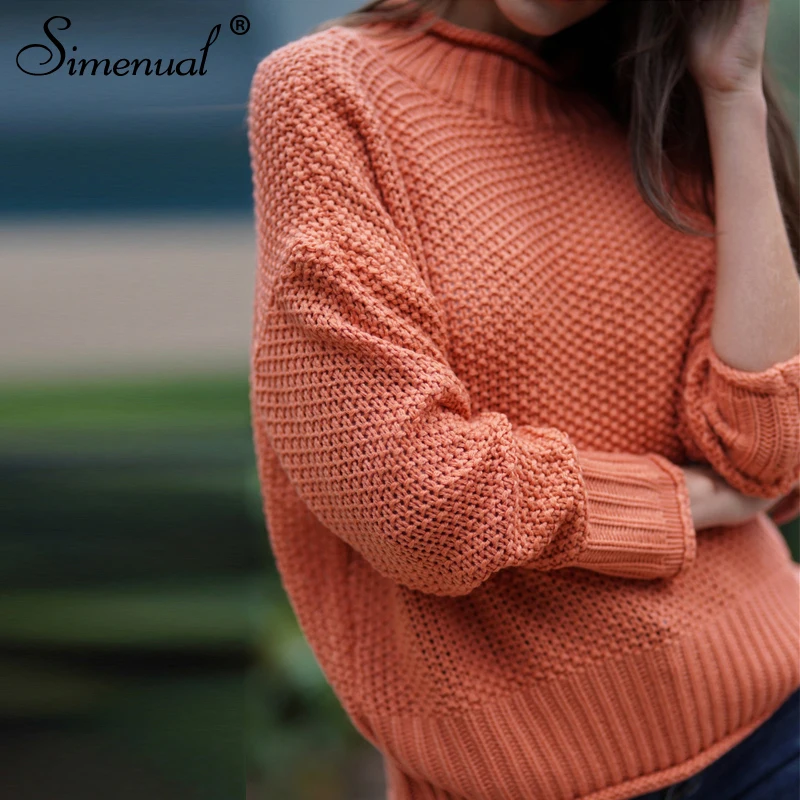 Simenual Knitted Solid Basic Sweater Women Long Sleeve Fashion Slim Pullovers Casual Femme 2019 Autumn Winter Sweaters Coral Red
Simenual Knitted Solid Basic Sweater Women Long Sleeve Fashion Slim Pullovers Casual Femme 2019 Autumn Winter Sweaters Coral Red