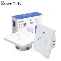 Sonoff T1 EU Smart Wifi Wall Touch Light Switch 1 Gang 2 Gang Touch/WiFi/433 RF/APP Remote Smart Home Controller Work with Alexa image