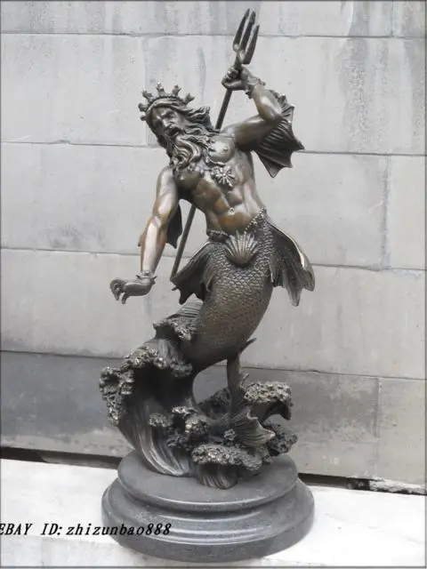 14" Greco ART Greek mythology Bronze STATUE SEA King Poseidon Sculpture Garden Decoration 100% real Brass Bronze
14" Greco ART Greek mythology Bronze STATUE SEA King Poseidon Sculpture Garden Decoration 100% real Brass Bronze