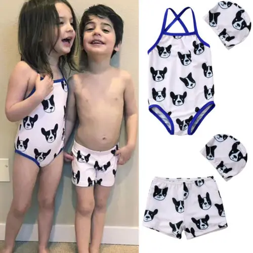 Lovely Kids Girl Boy Doggie Swimsuit Swimwear Babies Kids Swim Shorts Hat Swimming Bikini Beachwear 2pcs
Lovely Kids Girl Boy Doggie Swimsuit Swimwear Babies Kids Swim Shorts Hat Swimming Bikini Beachwear 2pcs