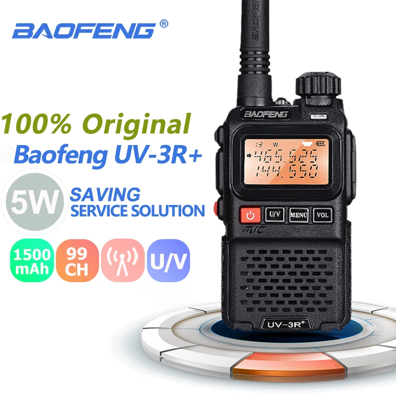 Baofeng UV-3R+ Plus Mini Walkie Talkie Portable UHF VHF Two Way Radio Comunicador Uv 3r Hf Transceiver Ham Radio Uv3r Woki Toki
Baofeng UV-3R+ Plus Mini Walkie Talkie Portable UHF VHF Two Way Radio Comunicador Uv 3r Hf Transceiver Ham Radio Uv3r Woki Toki