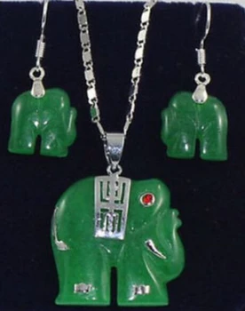 $wholesale_jewelry_wig$ Fancy carved beautiful Natural green jade elephant pendant & earrings set
$wholesale_jewelry_wig$ Fancy carved beautiful Natural green jade elephant pendant & earrings set