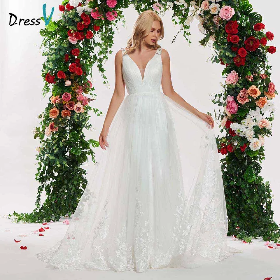Dressv ivory elegant a line wedding dress v neck appliques lace up floor length bridal outdoor&church wedding dresses
Dressv ivory elegant a line wedding dress v neck appliques lace up floor length bridal outdoor&church wedding dresses