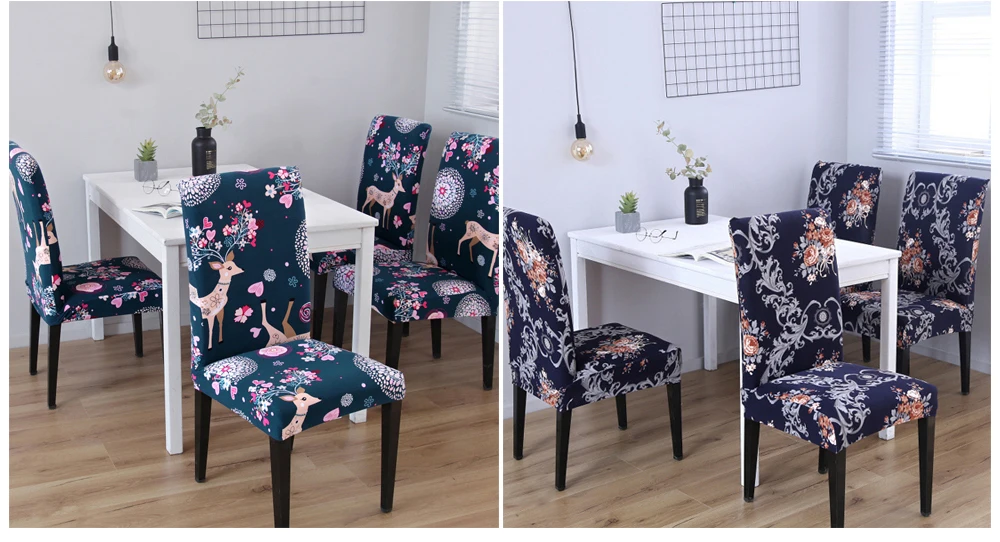Kitchen Chair Cover Stretch Seat Cover Slipcovers Chair housse de chaise Furniture Covers Universal Spandex Chair Covers Dining (1)