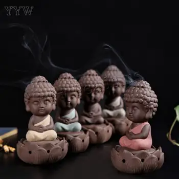 Buddha Statue Incense Burner Ceramic Incense Cones Holder Home Decor Vintage Monk Incienso Aromatherapy Censer Porte Encens 
Buddha Statue Incense Burner Ceramic Incense Cones Holder Home Decor Vintage Monk Incienso Aromatherapy Censer Porte Encens