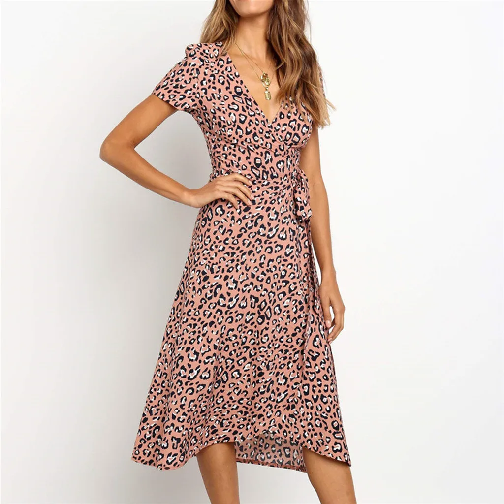 

Vintage Polka dot Print Belted Shirt Dress Women 2019 Summer Ruffled Sleeve V Neck Long Chiffon Dresses Vestidos Mujer#Z20