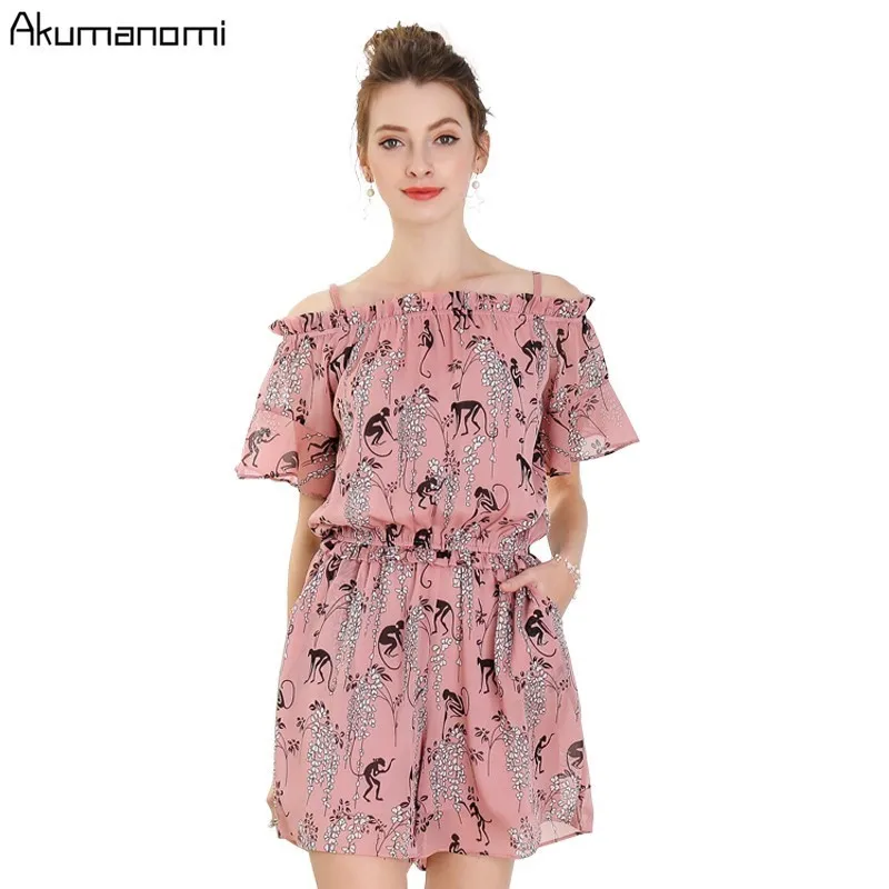 Women Bohemian Playsuits Monkey Print Chiffon Jumpsuit Summer Short Overalls Jumpsuit Female Chest Wrapped Strapless Playsuit
Women Bohemian Playsuits Monkey Print Chiffon Jumpsuit Summer Short Overalls Jumpsuit Female Chest Wrapped Strapless Playsuit