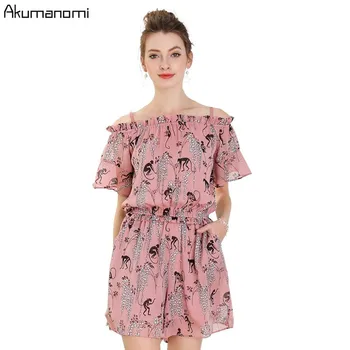 Women Bohemian Playsuits Monkey Print Chiffon Jumpsuit Summer Short Overalls Jumpsuit Female Chest Wrapped Strapless Playsuit
Women Bohemian Playsuits Monkey Print Chiffon Jumpsuit Summer Short Overalls Jumpsuit Female Chest Wrapped Strapless Playsuit