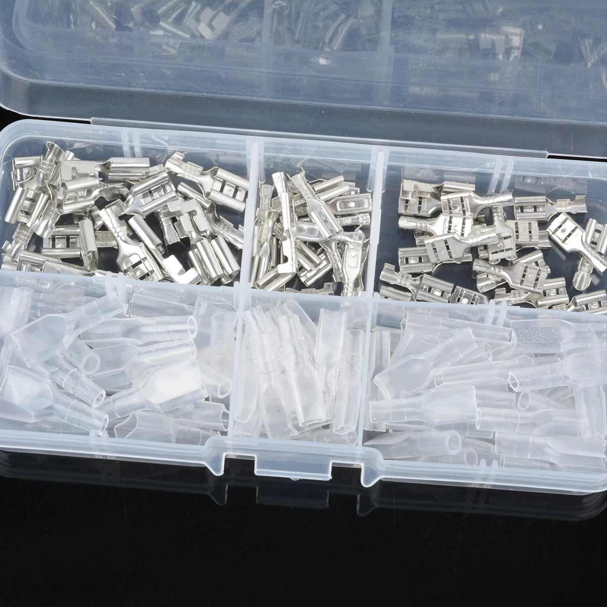 120pcs/Set 2.8mm 4.8mm 6.3mm Female Spade Connectors High Quality Crimp Terminals with Insulating Sleeves