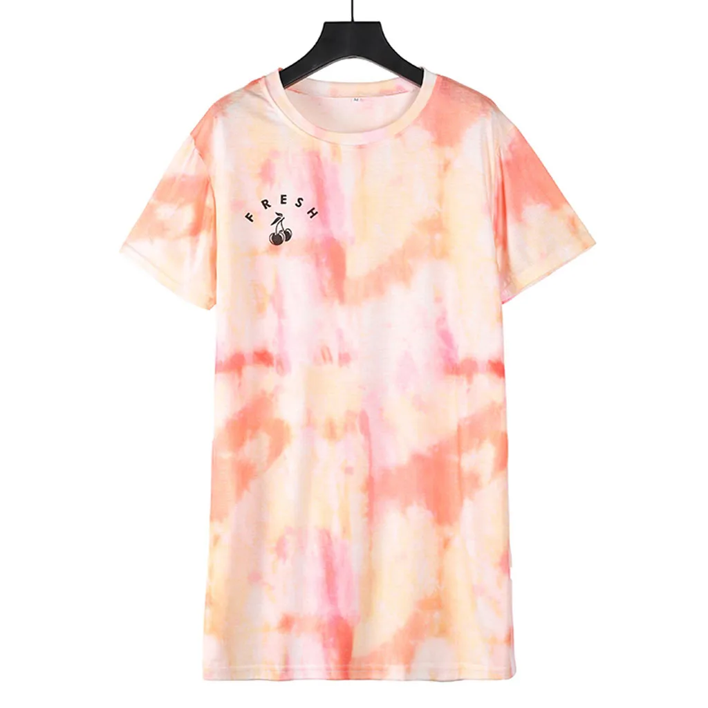 Hot Selling New 2019 Women T-shirt Tie Dyeing Printed Short Sleeve O Neck Casual Long рубашки женские женские футболки
Hot Selling New 2019 Women T-shirt Tie Dyeing Printed Short Sleeve O Neck Casual Long рубашки женские женские футболки