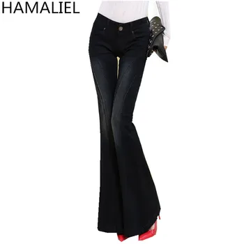 HAMALIEL High Quality Stretch Elastic Summer Women Black Flare Jeans 2018 Fashion Plus Slize Bell-Bottoms Girls Trousers Jeans
HAMALIEL High Quality Stretch Elastic Summer Women Black Flare Jeans 2018 Fashion Plus Slize Bell-Bottoms Girls Trousers Jeans