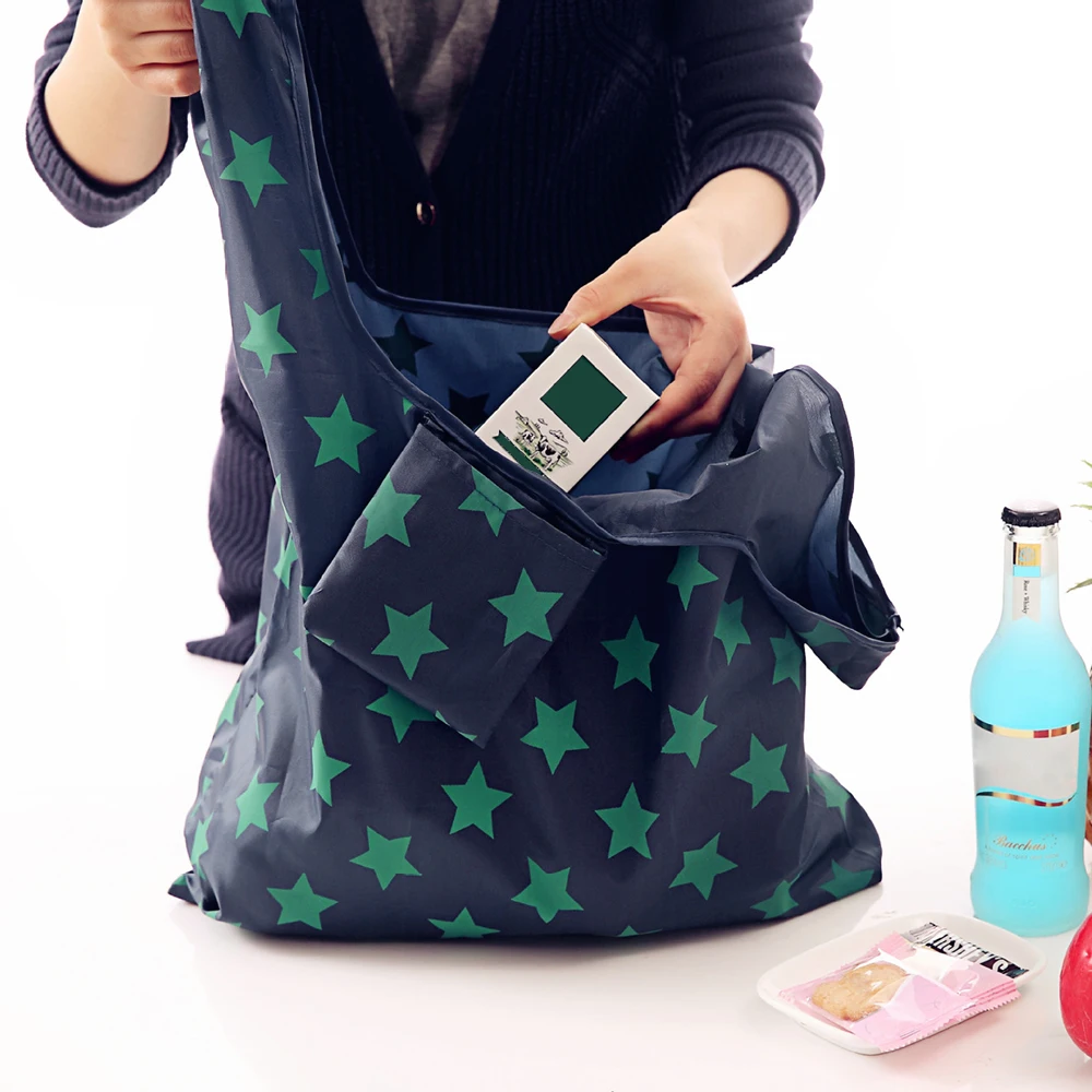 5 шт. новая модная Складная зеленая сумка для покупок сумка-тоут складные сумки