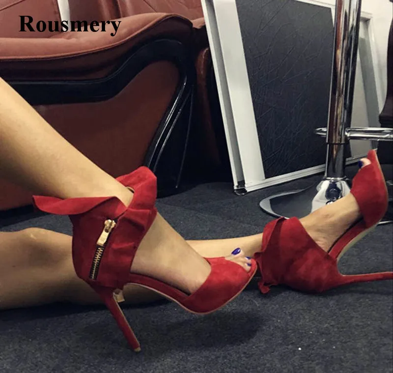 2017 Fashion Style Open Toe Suede Leather Ankle Lace Edge Design High Heel Sandals Ankle Wrap Flower Edge Line Pumps Dress Shoes
2017 Fashion Style Open Toe Suede Leather Ankle Lace Edge Design High Heel Sandals Ankle Wrap Flower Edge Line Pumps Dress Shoes