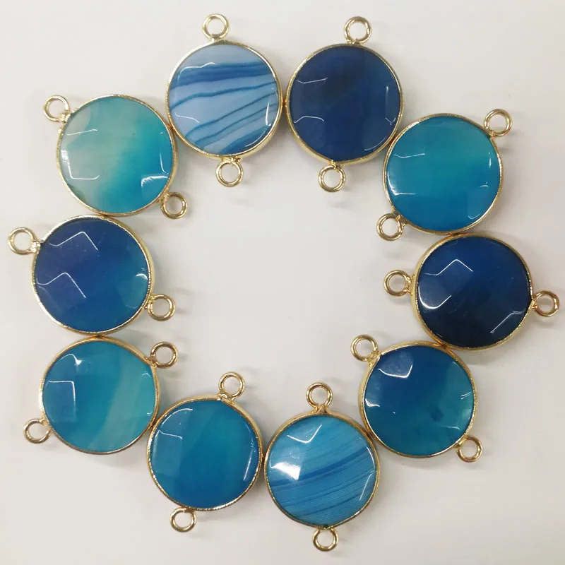 Wholesale 12pcs Natural round blue stripe stone Necklace Charms Pendant Quartz Crystal for Bracelet Necklace Connector
Wholesale 12pcs Natural round blue stripe stone Necklace Charms Pendant Quartz Crystal for Bracelet Necklace Connector