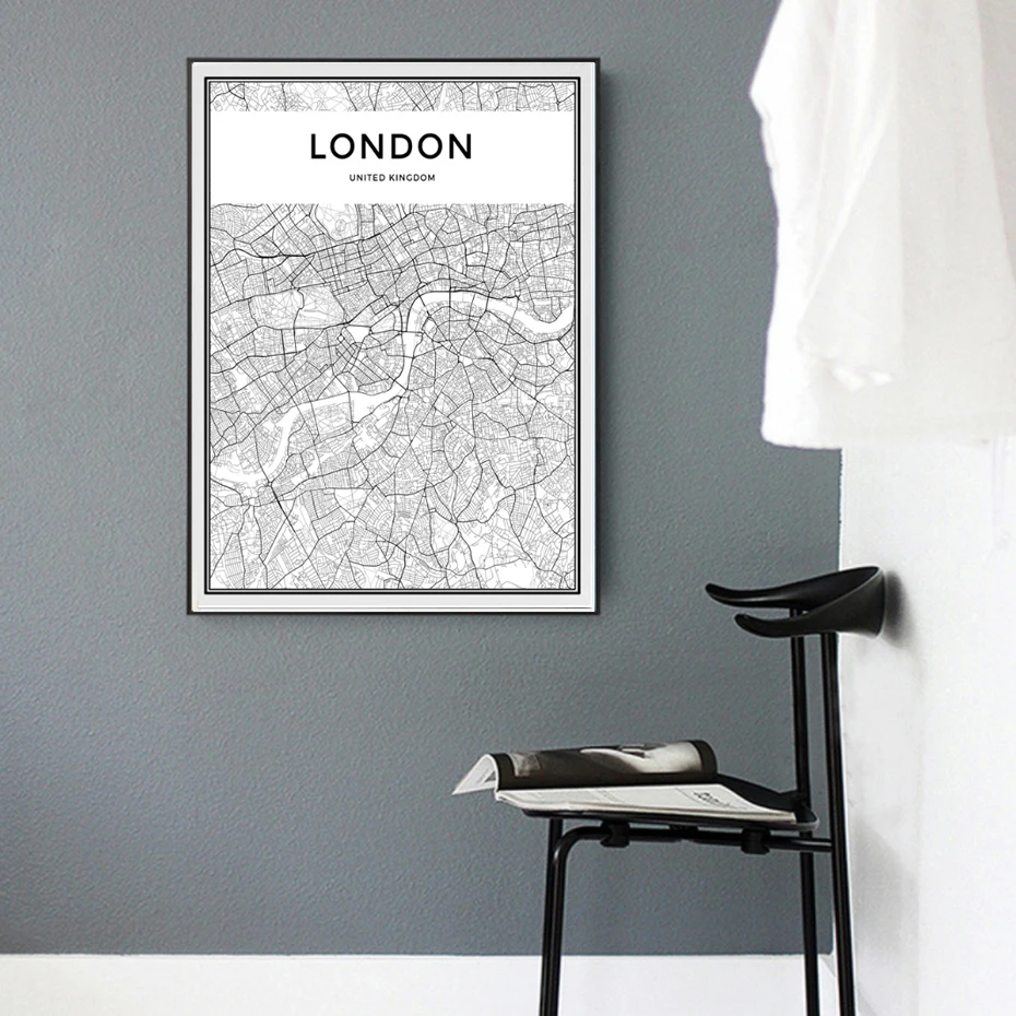 Modern LONDON Map Canvas Paintings Minimalis Black White Posters Prints Wall Art Pictures for Living Room Home Decor unframed
Modern LONDON Map Canvas Paintings Minimalis Black White Posters Prints Wall Art Pictures for Living Room Home Decor unframed