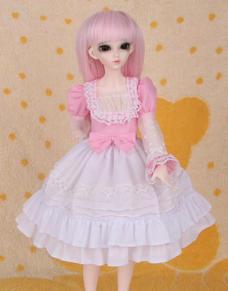 1/3 1/4 1/6 BJD SD Doll Dress Clothes Fashion Style Pink With White For Toy Dress Accessories
1/3 1/4 1/6 BJD SD Doll Dress Clothes Fashion Style Pink With White For Toy Dress Accessories
