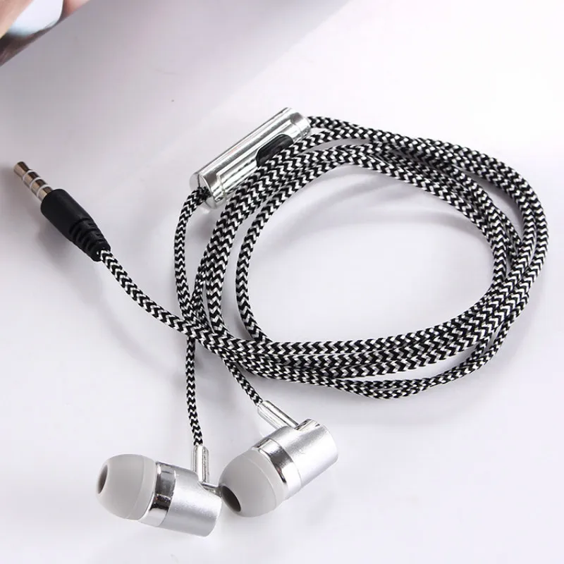 100pcs lots Top quality 3.5mm In-Ear Earphones Braided Headphones Headset Mic For iPhone for Samsung HTC | Электроника