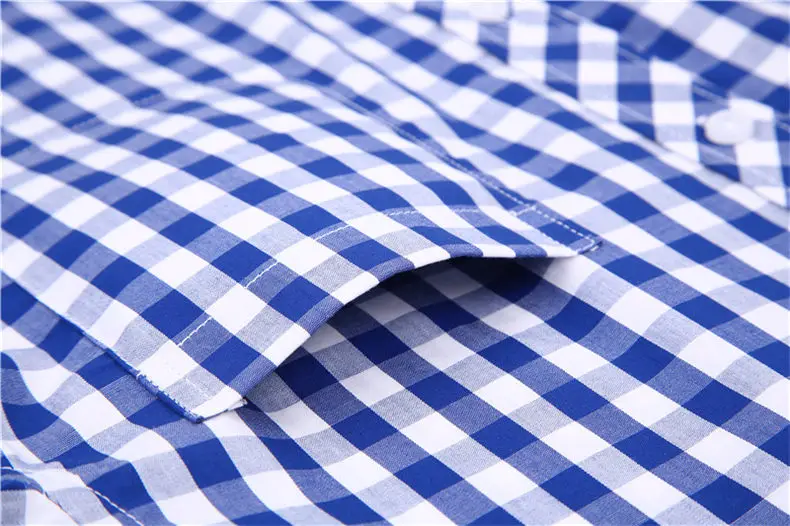 Plaid Shirts Men Free Iron Spring Summer Long Sleeve Cotton Business Formal Male Dress Shirts Leisure Social Shirts Brand MuLS 20