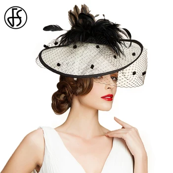 FS British Style Fascinator Wedding With Veil Feather For Women Elegant Kentucky Hat Black White Church Hats Lady Linen Fedoras
FS British Style Fascinator Wedding With Veil Feather For Women Elegant Kentucky Hat Black White Church Hats Lady Linen Fedoras