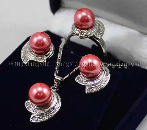 Pink Rose South sea Shell Pearl Earrings Ring & Necklace Pendant Set AAA style Fine Noble real Natural free shipping
Pink Rose South sea Shell Pearl Earrings Ring & Necklace Pendant Set AAA style Fine Noble real Natural free shipping