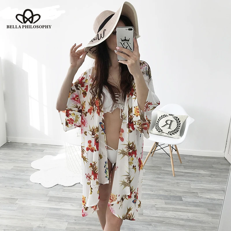 Bella Philosophy summer women casual chiffon beach floral print blouse female bikini cover boho blusas long loose kimono shirts
Bella Philosophy summer women casual chiffon beach floral print blouse female bikini cover boho blusas long loose kimono shirts