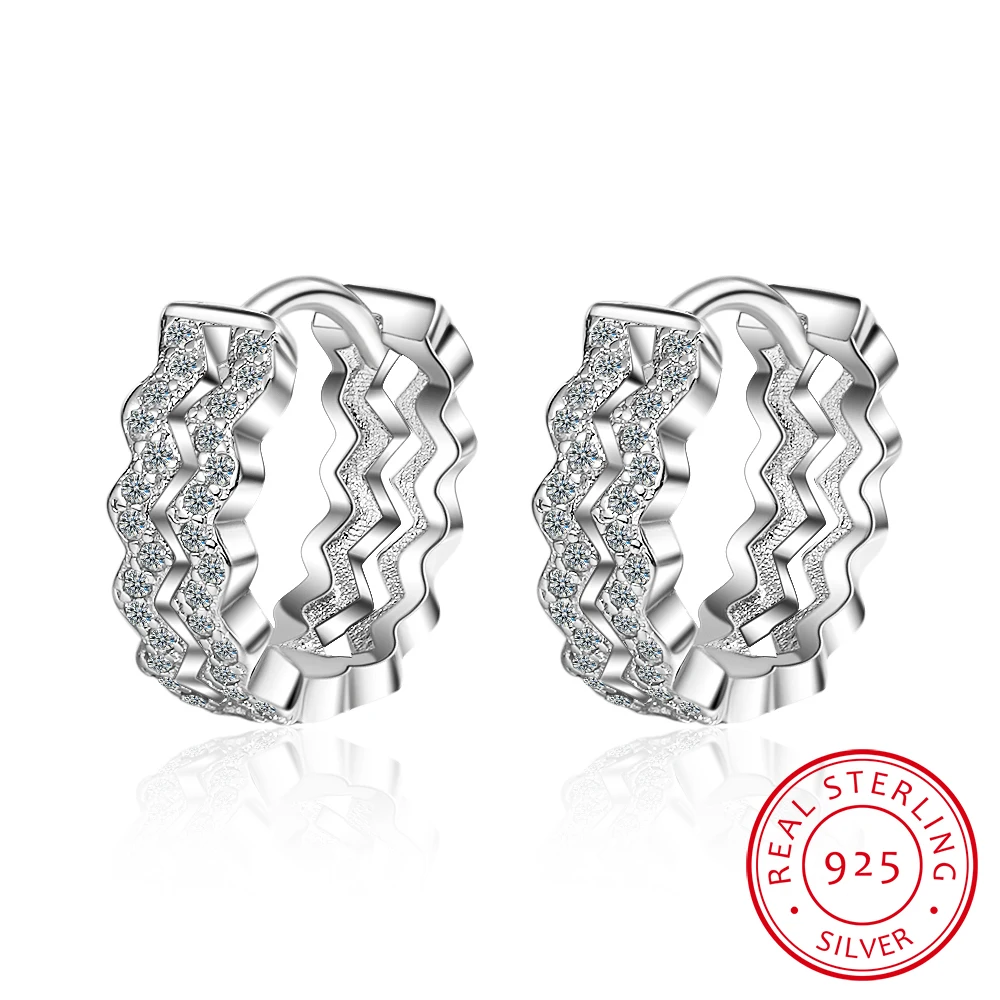 Real 925 Sterling Silver Minimalist Zirconia Round Double Wave Hoop Earrings For Women Party Fine Jewelry Cute Accessories
Real 925 Sterling Silver Minimalist Zirconia Round Double Wave Hoop Earrings For Women Party Fine Jewelry Cute Accessories